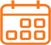 Orange image depicting a calendar.