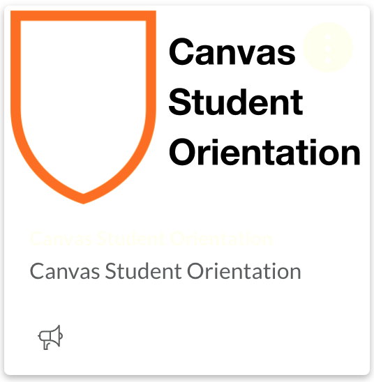 Canvas Student Orientation Card